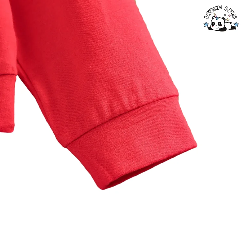 LEZONKIDS - Conjunto de Roupas de Criança de Algodão com Mangas Longas em Forma de Coração Personalizável com Contas para o Dia dos Namorados